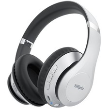 Uliptz Wireless Bluetooth Headphones, 65H Playtime, 6 EQ Standard, Silver