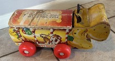 Vintage Fischer Price 1960s Happy Hippo pull toy, Noisemaker Rare Find Antique