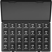 Tablettenbox 7 Tage Wochenbox Pillendose 4 Fächer große Fächer Medikamentenbo...