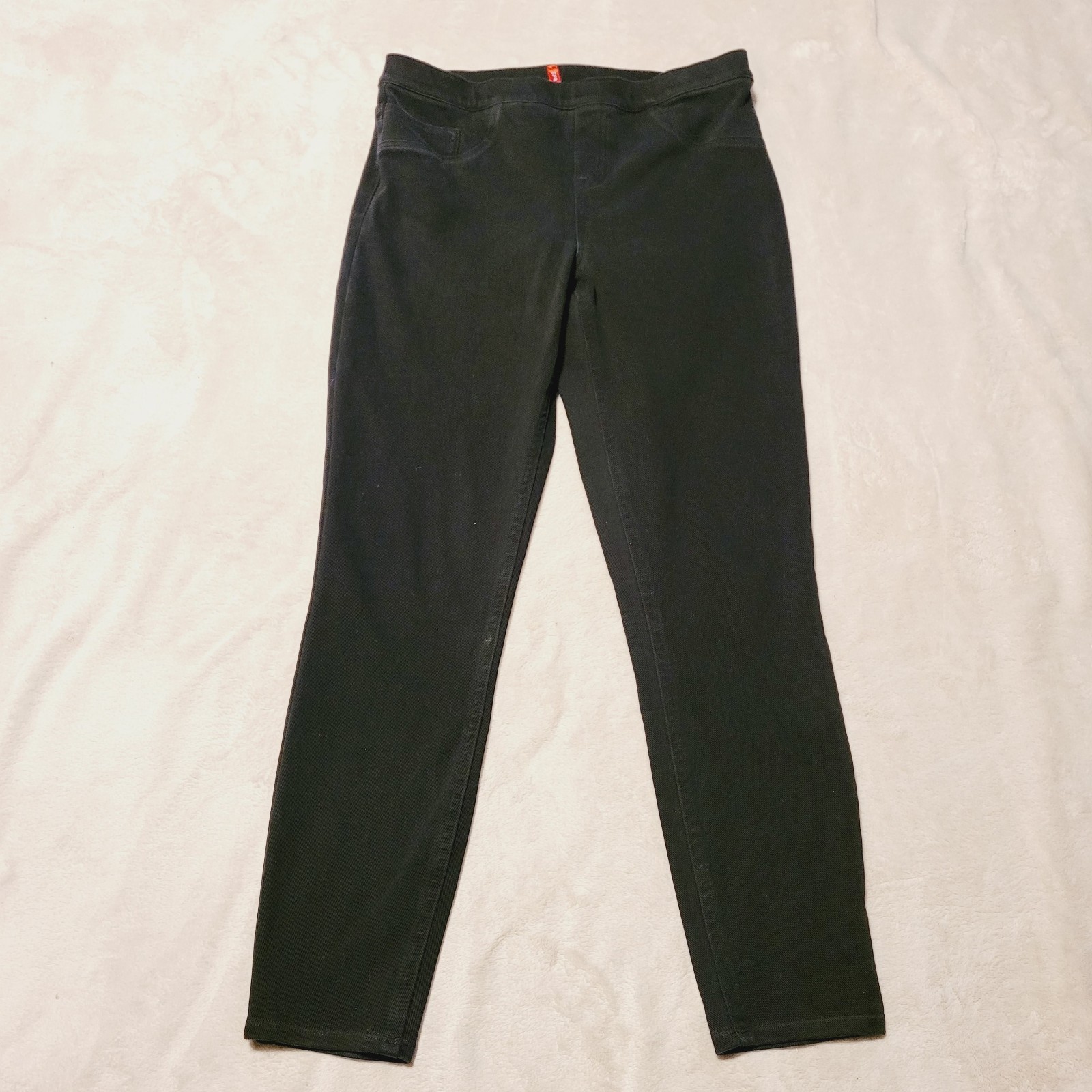 Spanx Jeggings Womens Size L Black Stretch Dark Wash Denim Jeans