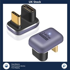 Revolutionary USB C 180 Degree Adapter 240W 40Gbps 8K Video, 2-Pack