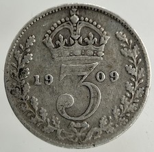 1909 Edward VII Threepence Silver Coin | Fine Collectable Grade
