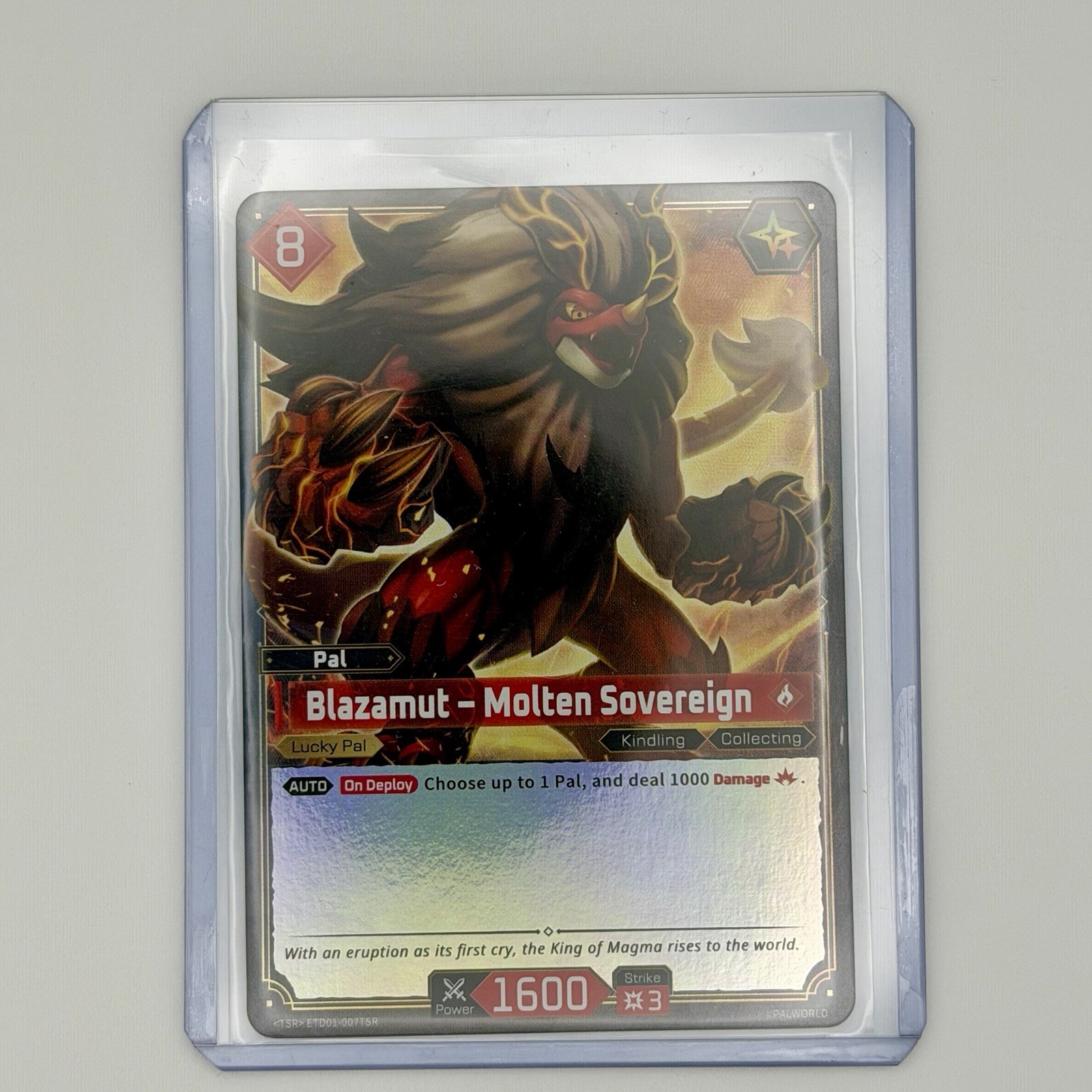 Blazamut Molten Sovereign Pal Holo Foil TSR EDT01-007 TSR Palworld Card Game