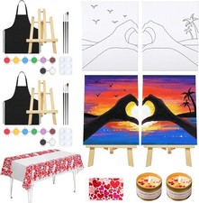 VOCHIC Date Night Idea Painting Kit for Couples Sip and 8x10, multi color 