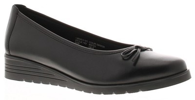 Comfisole Damen-Slipper Keilabsatz Dart-Leder schwarz UK-Größe