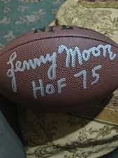 Lenny Moore "HOF 75" Signed Wilson Super Grip Cover Football (Schwartz Sports...