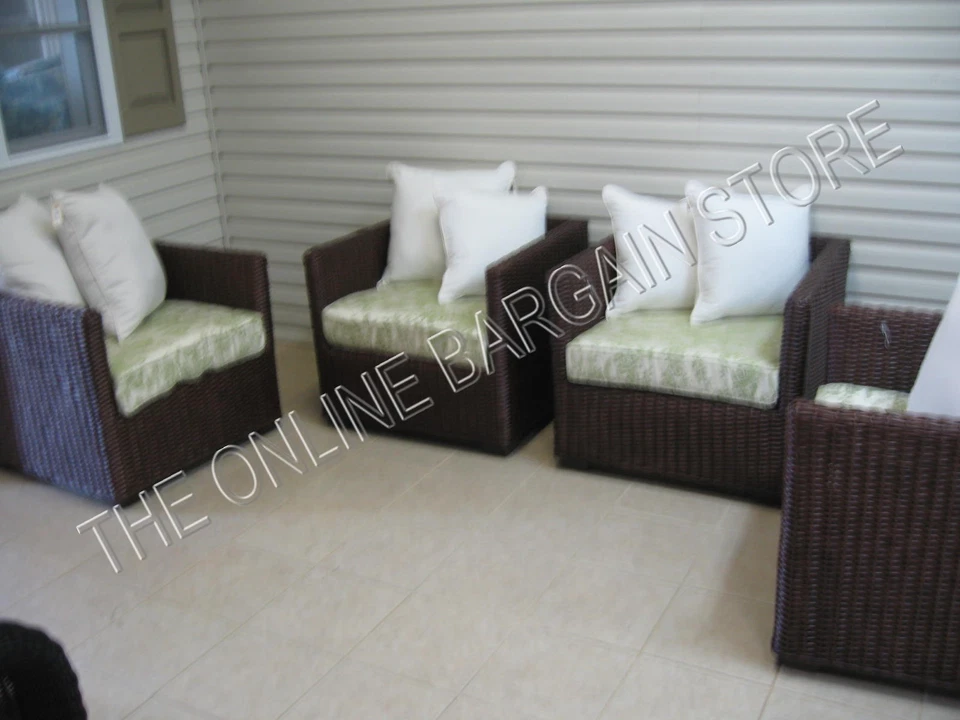 Frontgate Cassara Sunbrella Chair Ottoman Bottom CUSHION 25x27 Canterbury Green - Image 4 of 4