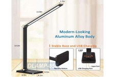 Modern LED Desk Lamp Table Lamp With USB Charging Port  Wireless Charger Pad