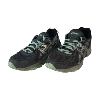 Asics Womens Gel Venture 6 T7G6Q Black Running Shoes Lace Up Low Top Size 10
