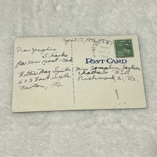 Postcard Harvey County Court House Newton Kansas c1946 Vintage A321 - Picture 2 of 2