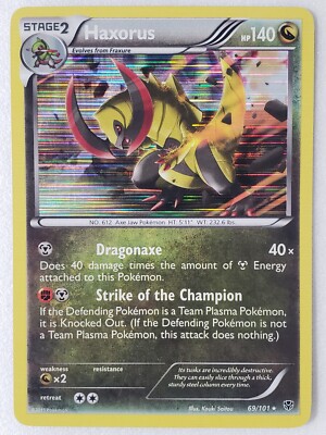 haxorus pokemon card value - Scarlet & Violet - Shrouded Fable - - 046/64 Metal Wild Axe (160) This Pokémon also does 30 damage to itself Haxorus 046 - Holofoil SV