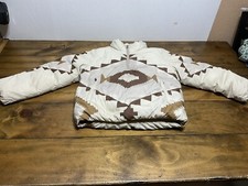 Polo Ralph Lauren Aztec Print Cream Down Puffer Size M 8-10 Kids