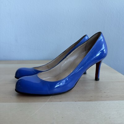 Christian Louboutin Simple Patent Leather Blue Pumps Women’s US 