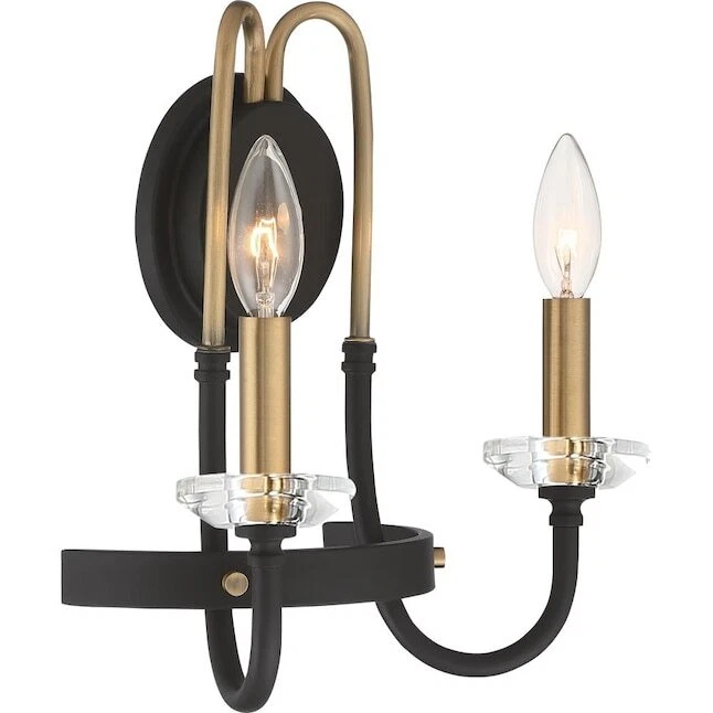 Aplique de pared Tanner de bronce occidental de 2 luces de Quoizel Foto 2 de 4