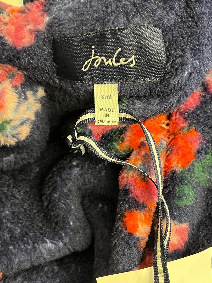 JOULES BNWT Navy Blue Floral Print Rita Dressing Gown Size S/M CG M21