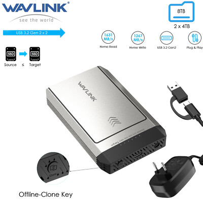 USB-C Aluminum Dual-Bay M2 AHCI/NVMe PCIe SATA SSD Hard Drive