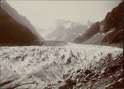 Tirage Photo Vintage "La Mer De Glace" (Chamonix) - Format 6x9 Cm, Citrate, Vers 1900