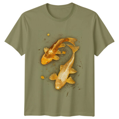 Koi Fish Art Herren T-Shirt Zen Pond Graphic Tee