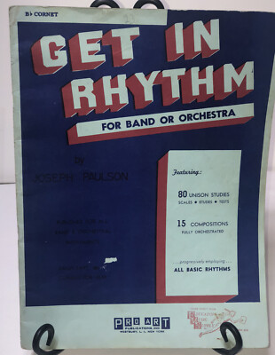 Get in Rhythm For Band or Orchestra B flat Cornet Vintage Sheet Music (1948)