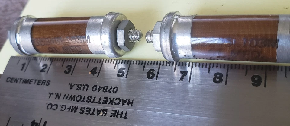 2 Vtg .01 MFD 3000V 3KV Glass Tubular High Voltage Capacitor Tested Made USA #25 - Image 4 of 4