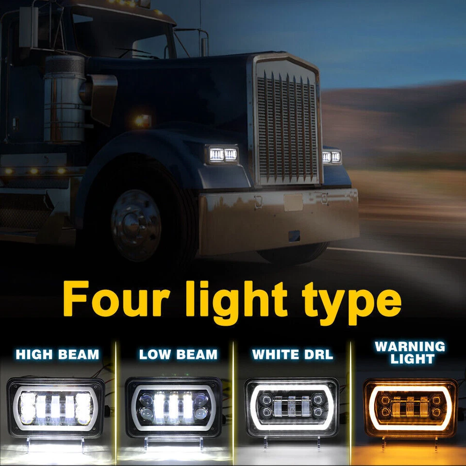 4 peças farol para Isuzu NQR NPR NPR-HD FTR 4x6" farol de LED feixe selado Hi/Lo - Imagem 2 de 4