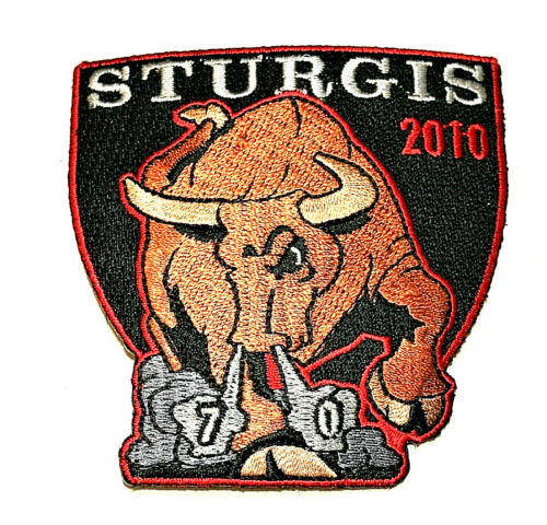 70th Annual Sturgis MotorCycle Meet Event 2010 Bull Cloth Jacket Patch New NOS - Bild 2 von 3