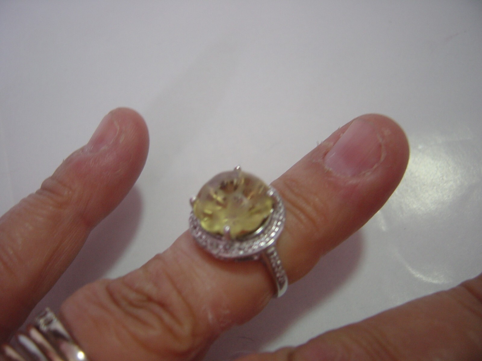 superb Solid Silver Ring-Unusual cut-NATURAL LEMO… - image 5