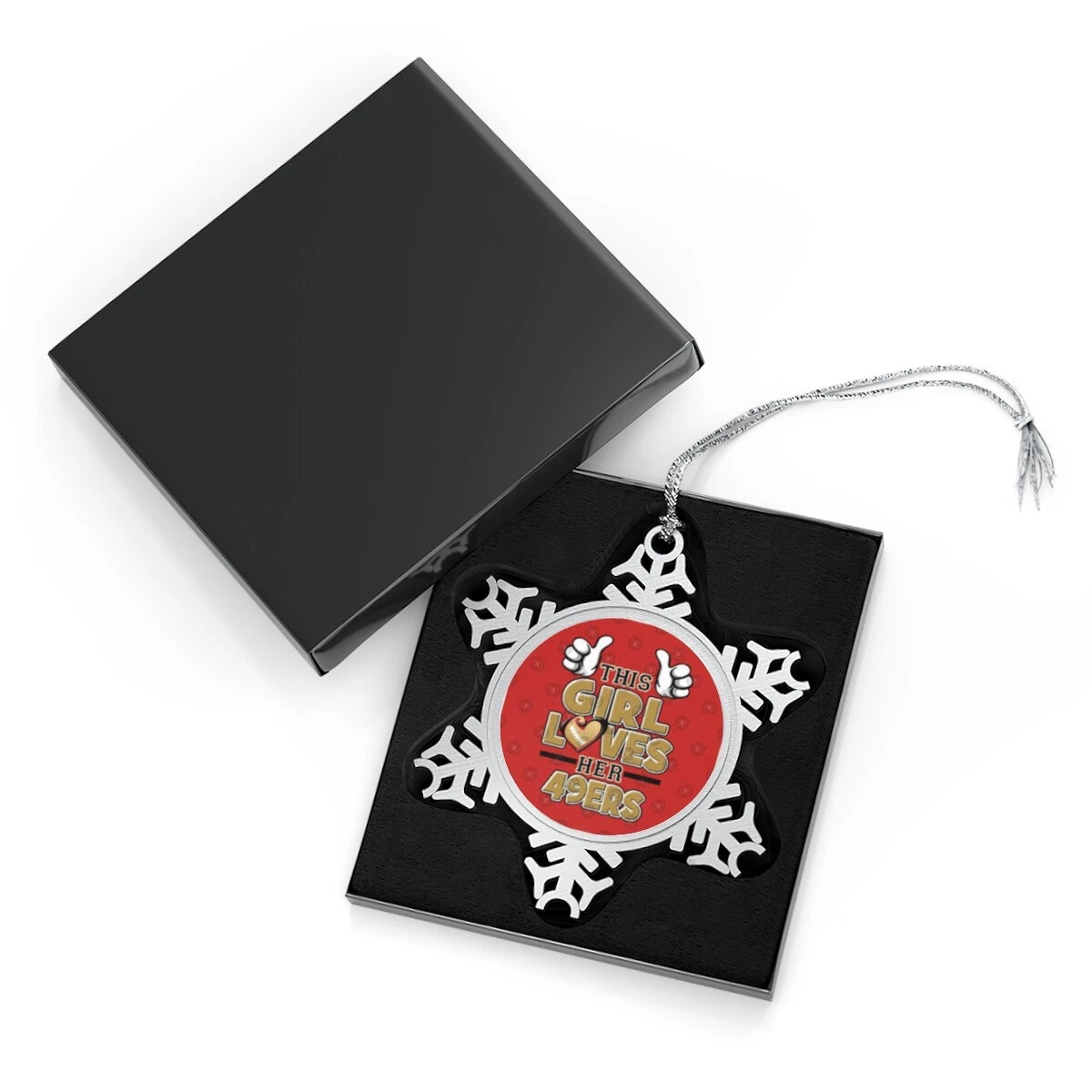 49ers Girl Pewter Snowflake Ornament