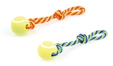 Hundeball mit Seil Hundespielzeug Wurfspielzeug Tennisball Apportierspielzeug 