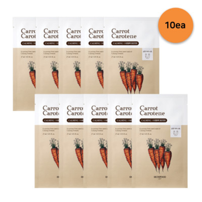SKINFOOD Carrot Carotene Mask Sheet 10 pcs - Korean beauty, Calming