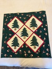 Christmas Country Appliqu  Quilt Wall Hanging, Tree, Snowmen Hand Made Table Top