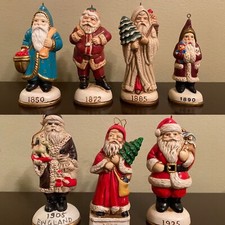 Memories of Santa Figurine CHRISTMAS Ornaments Lot of 7 - 1850 - 1925 VINTAGE