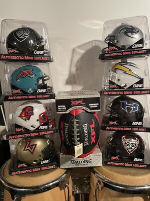 2000 bike football helmet 2000Bike XFL Football Authentic Full Set Mini Helmet Inaugural With  Football New