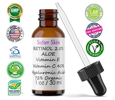 VITAMIN C SERUM 40% + E + RETINOL + HYALURONIC ACID (HA) Organic Anti-Aging