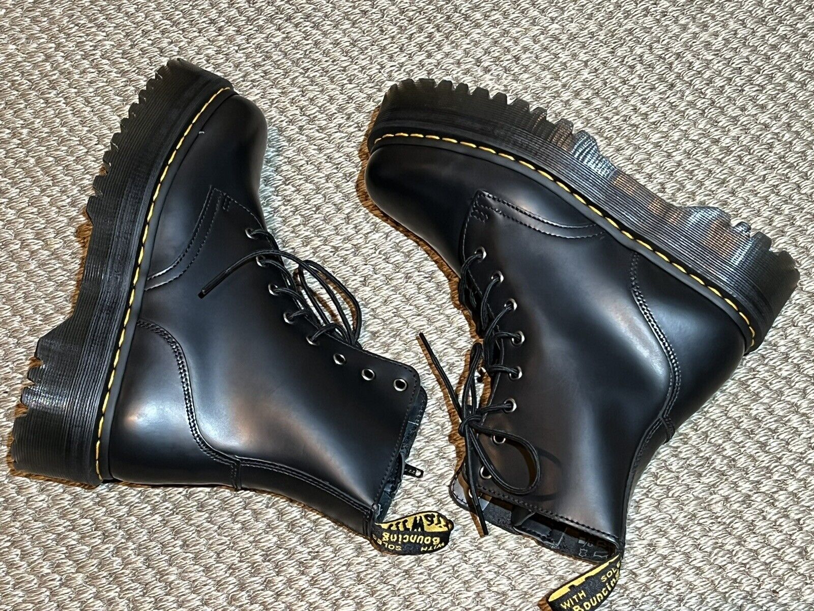 Mevrouw heel veel Slechte factor Dr Martens Jadon Black Leather Platform side zip Boots EU 41 | eBay