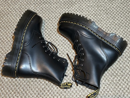 Dr Martens Jadon Black Leather Platform 