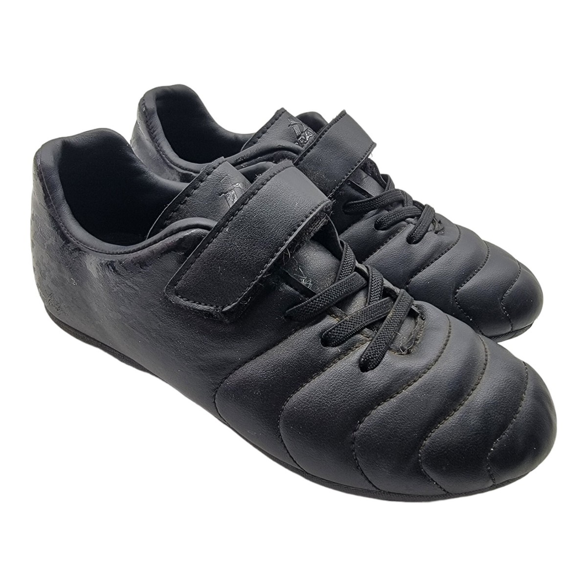 Brava Shoes Kids Size D Black Soccer Cleats Hook and Loop Slip On Futbol