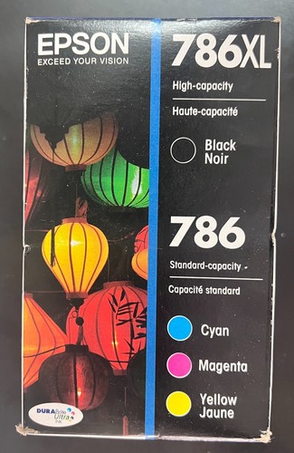 Epson Durabrite 786xl Black & 786 Standard Color Ink Cartridges 1734/OB