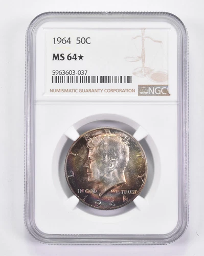 MS64* 1964 Kennedy Half Dollar - Graded NGC AMAZING Tone *8772