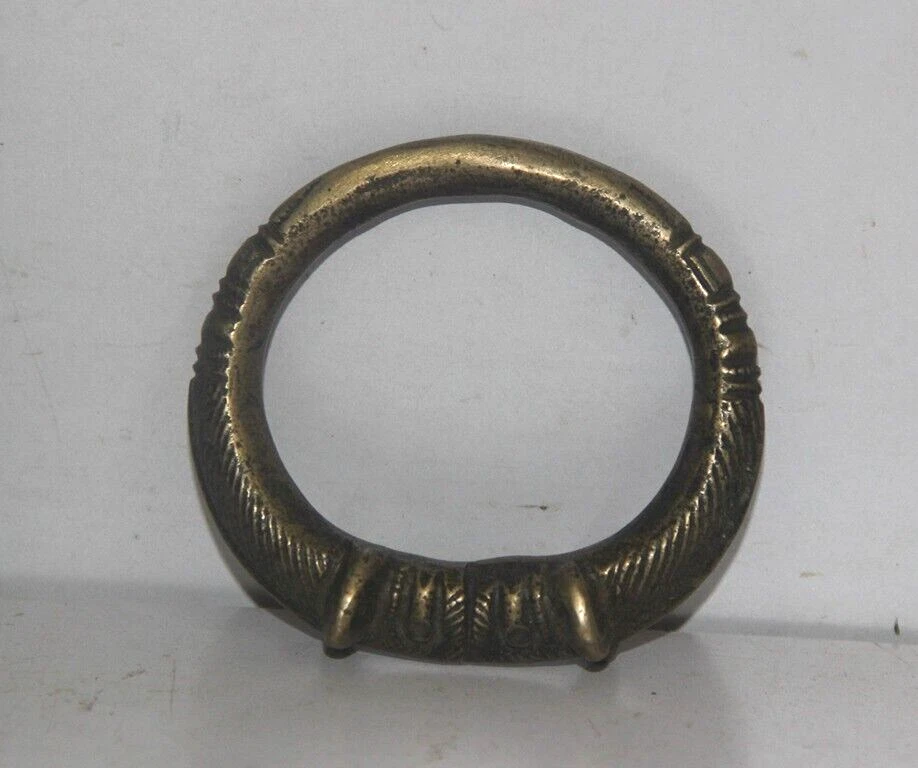 Pulsera Kada Redonda Latón Antigua Original Antigua Fina Hecha a Mano Foto 3 de 4