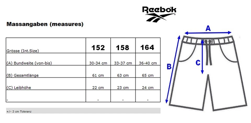 Pantalones cortos deportivos Reebok Capri 3/4 para niñas Bloomers Foto 2 de 2
