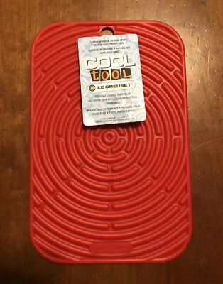 "Cerise" LE CREUSET 9.5 x 6" Silicone Trivet Mat Potholder Rectangular Hot Pad