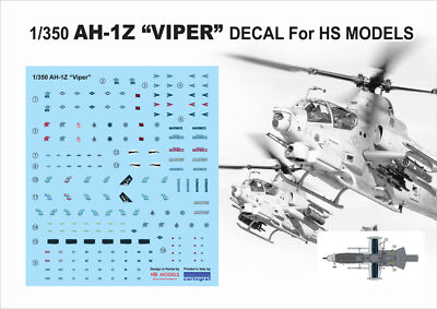  HS MODEL U350022S 1/350 AH-1Z VIPER  DECAL For HS MODELS