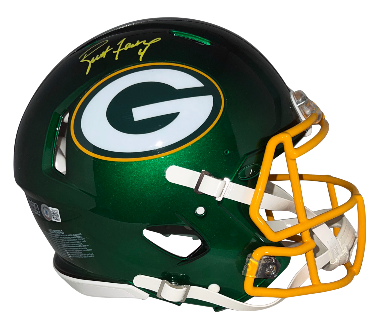 Brett Favre Autographed Signed Green Bay Packers FLASH AUTHENTIC SPEED HELMET BECKETT 
