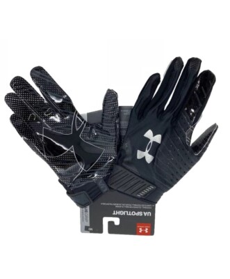 NEW Under Armour UA Spotlight Football Navy Receiver Glove Mens