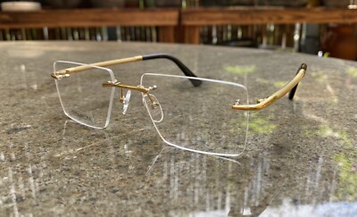 Rectangular Rimless Glasses Andrew Tate Rimless titanium eyeglasses men's Gold Rectangular rimless glasses ...