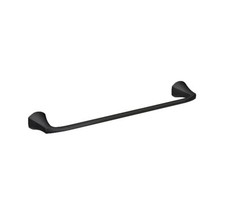 Moen Lindor 24-in Matte Black Wall Mount Single Towel Bar
