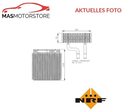 VERDAMPFER KLIMAANLAGE NRF 36073 P FÜR FORD FOCUS,TRANSIT CONNECT