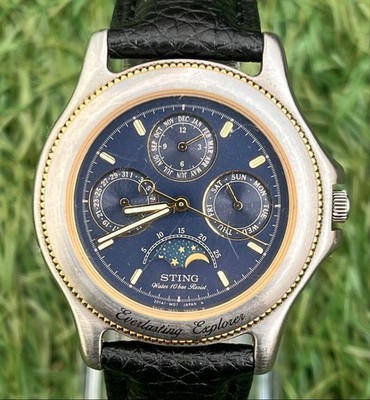CASIO STING STN-173 ムーンフェイズ ラウンド ローマン Casio Sting Moon Phase Dress Watch Mens Vintage 37mm wrist 19cm | eBay