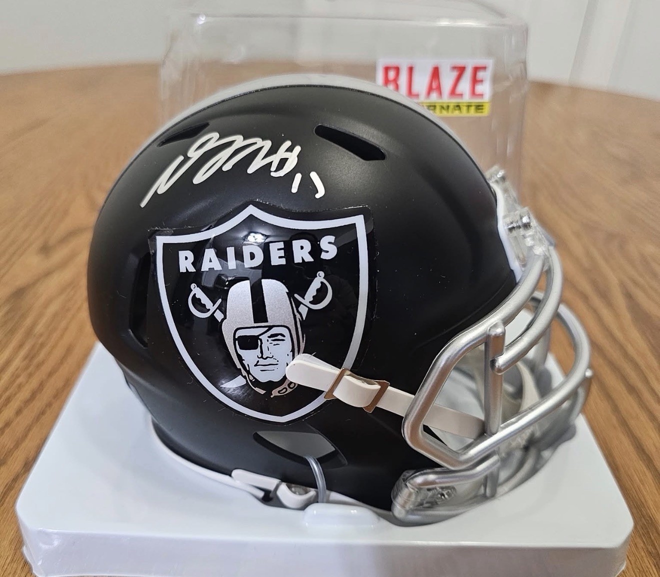 DAVANTE ADAMS RAIDERS BLAZE SIGNED AUTOGRAPH MINI HELMET COA BECKETT 
